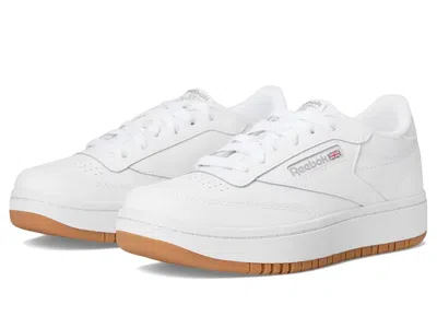 Reebok Club C Double (big Kid) Girl's Shoes White/white/white : 3.5 Big Kid M, Leather/rubber