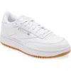 Reebok Logo-patch Low-top Sneakers In White/rubber Gum/white
