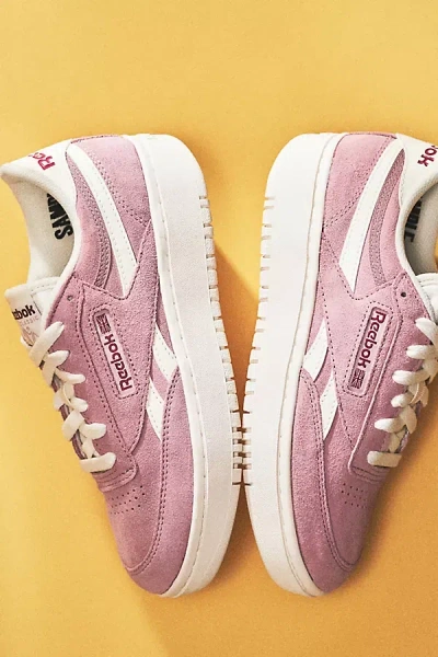 Reebok Club C Double Revenge Dusty Rose Suede Leather Sneakers In Purple