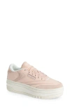 Reebok Club C Extra Platform Sneaker In Bleached Peach/chalk
