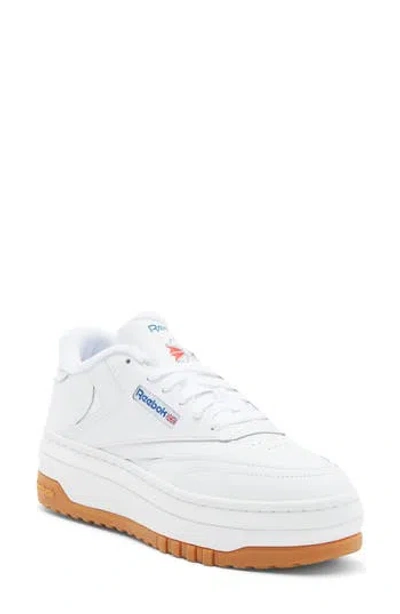Reebok Club C Extra Platform Sneaker In White/white/blue
