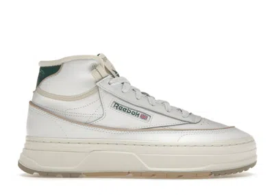 Pre-owned Reebok Club C Geo Mid White (women's) Sneakers In Cloud White/chalk/dark Green