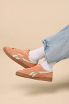 Reebok Club C Ground Uk Sunkissed Orange Suede Leather Sneakers