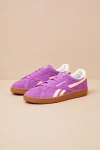 Reebok Club C Grounds Uk Purple Rave Suede Leather Sneakers