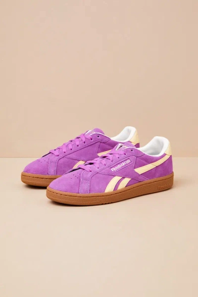 Reebok Club C Grounds Uk Purple Rave Suede Leather Sneakers