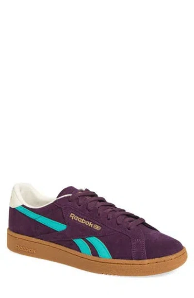 Reebok Club C Grounds Uk Sneaker In Midnight Plum/green/black