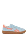 Reebok Blue & Pink Club C Grounds Uk Sneakers In Soft Blue  Super Charged Coral  & Gum