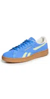 Reebok Unisex Club C Grounds Uk Shoes In Blue/lime/chalk