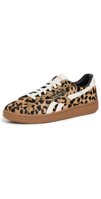 Reebok Club C Grounds Uk Sneakers Vintage Leopard In Brown