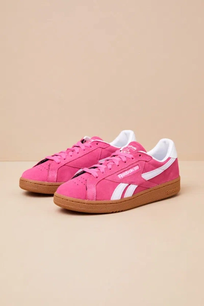 Reebok Club C Grounds Uk True Pink Suede Leather Sneakers