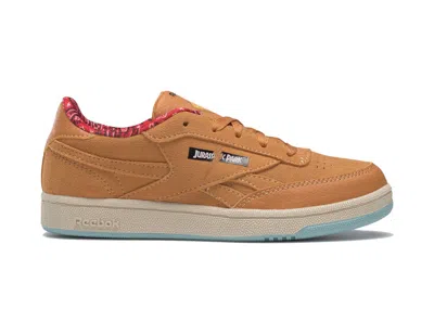 Pre-owned Reebok Club C Jurassic Park Sneakers In Rich Ochre/diffused Blue/stadium Red In Multi