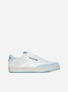 Reebok Two-tone Leather And Suede Club C Sneakers In White,light Blue