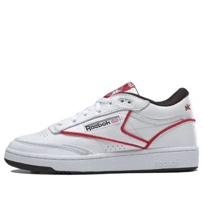 Reebok Club C Mid Ii Fashion Low Top Skate Shoes Unisex White Red In Multi