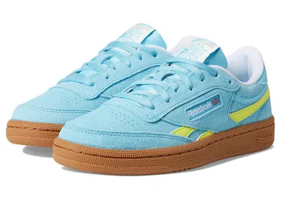 Reebok Club C Revenge (big Kid) Kids Shoes Digital Blue/solar Acid Yellow/gum : 5.5 Big Kid M, Suede