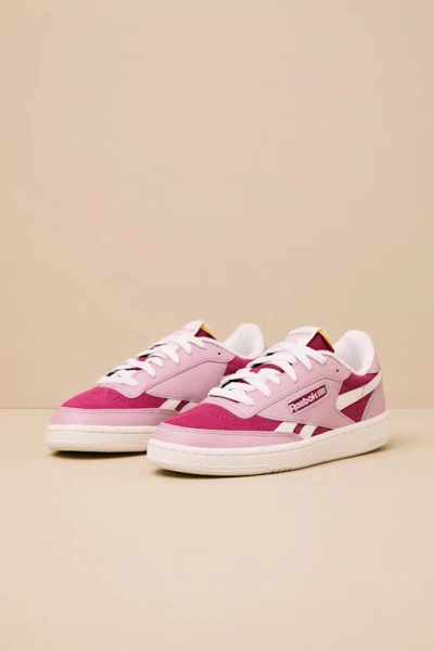 Reebok Club C Revenge Ii Very Berry And Dusty Rose Suede Sneakers