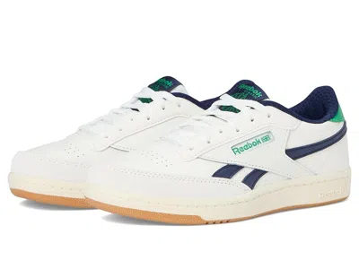 Reebok Club C Revenge (little Kid) Kids Shoes Chalk/classic Green/vector Navy : 11.5 Little Kid M, Suede In White