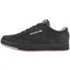 Reebok Dark Brown Leather Snakers In Black