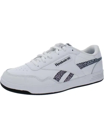 Reebok Club Memt Womens Leather Graphic Tennis Shoes In White