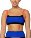 Reebok Colorblock Bra In Blue