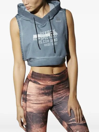 Reebok Combat Glory Cropped Hoodie In Blue