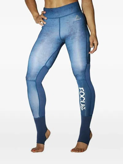 Reebok Combat Stirrup Leggings In Blue