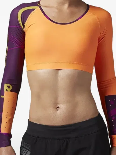 Reebok Compression Long-sleeve Crop Top In Multi