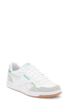 Reebok Court Advance Sneaker In White/ Green/ Pure Grey