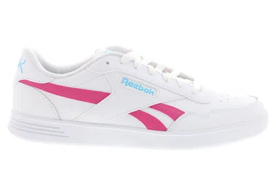 Pre-owned Reebok Court Advance White (women's) Sneakers In Footwear White/bold Cyan/laser Pink