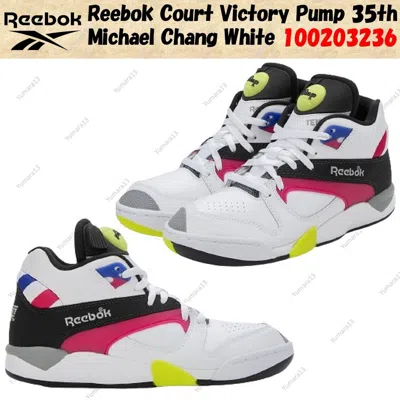 Pre-owned Reebok Court Victory Pump 35th Michael Chang White 100203236 Men's Size