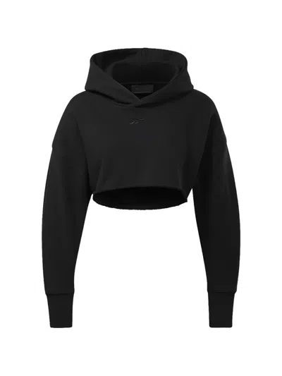 Reebok Cropped Hoodie In Black