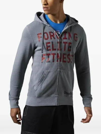 Reebok Crossfit Forging Elite Fitness Full-zip Sweatshirt In Gray