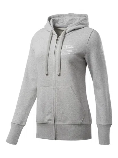 Reebok Crossfit Full-zip Hoodie In Gray