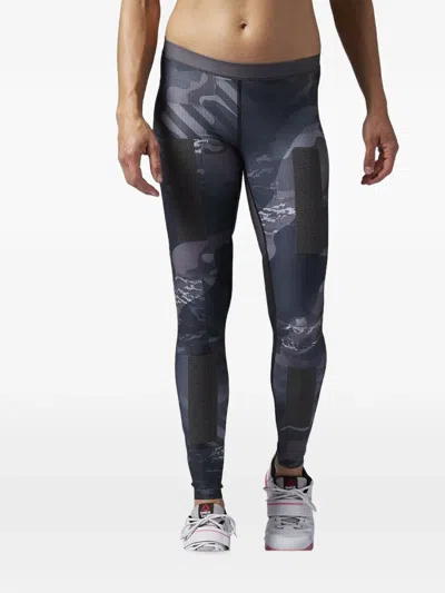 Reebok Crossfit Panelled Compression Leggings In Multi