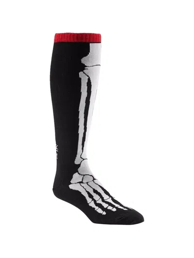 Reebok Crossfit Skeleton-print Knee Socks In Black