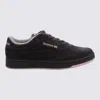 Reebok Dark Brown Leather Snakers In Black