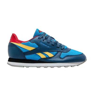 Pre-owned Reebok Dc Comics X Classic Leather Big Kid 'superboy And Supergirl' | Blue | Kid's Size 4.5