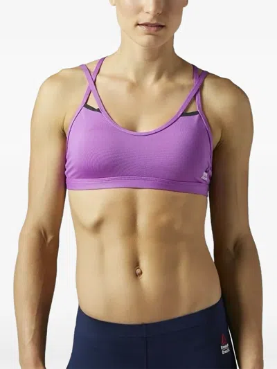 Reebok Double Strappy Sport Bra In Purple
