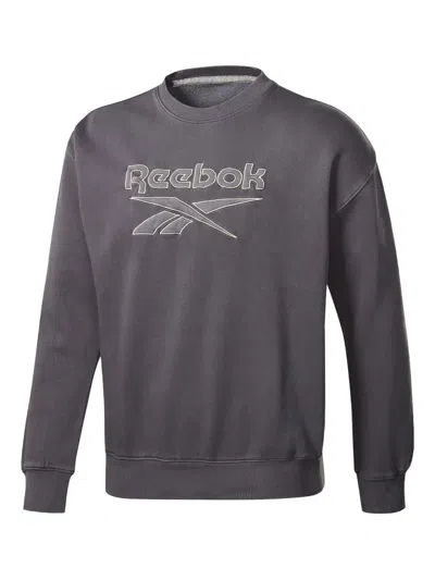 Reebok Embroidered-logo Sweatshirt In Gray