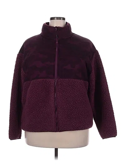 Pre-owned Reebok Fleece Jacket In Burgundy