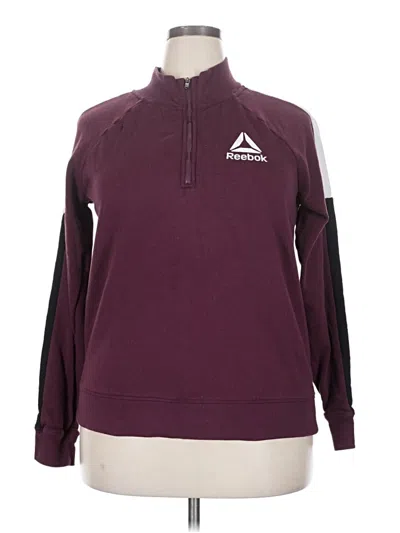 Pre-owned Reebok Fleece Jacket In Burgundy