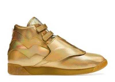 Pre-owned Reebok Freestyle Hi Dc Wonder Woman Gold (women's) Sneakers In Gold Metallic/excellent Red
