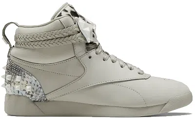 Pre-owned Reebok Freestyle Hi Dc Wonder Woman Grey (women's) Sneakers In Shady Grey/fearless Purple