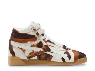 Reebok Freestyle Hi Hightop Sneaker In Animal Print