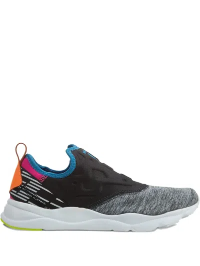 Reebok Furylite Slip-on Lux "coal/blue/pink/peach/yellow" Sneakers In Black