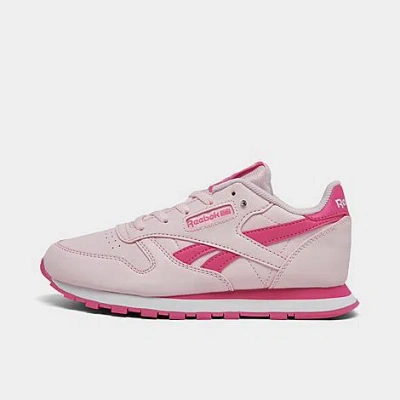 Reebok Girls' Little Kids' Classic Leather Casual Shoes In Frosted Berry/true Pink/white