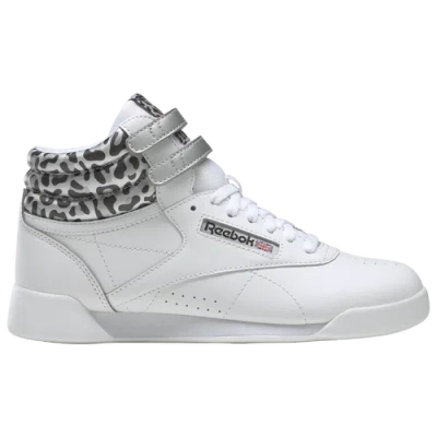 Reebok Girls   Freestyle Hi Snow Leopard In Gray/white/black