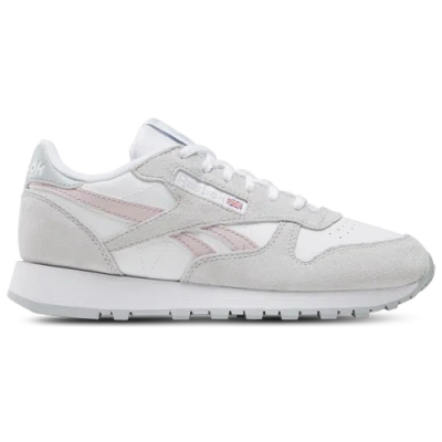 Reebok Kids' Girlsclassicleather-girls'gradeschoolshoesnewgrey/white/elementalpink