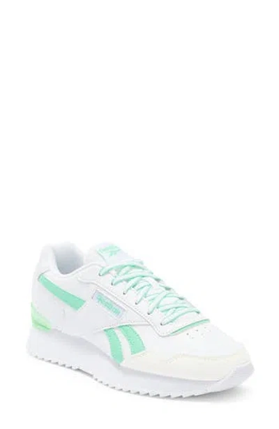 Reebok Glide Ripple Clip Sneaker In White/mint/pure Grey