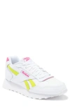 Reebok Glide Sneaker In White/pink/acid Yellow