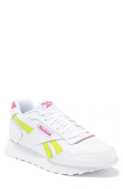 Reebok Glide Sneaker In White/pink/acid Yellow